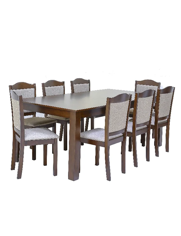 Winsor 9 Pieces Heavy Duty Rectangular Wooden Dining Set Modern Design 8 Seater Comfortable Chairs and 1 Table H76*L200*D100cm | Modern Dining Room and Kitchen - Dirty Oak 1+8