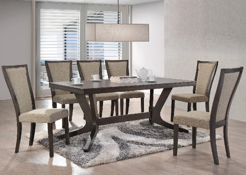 Martina 1 + 6 Dining Set - Dark Grey