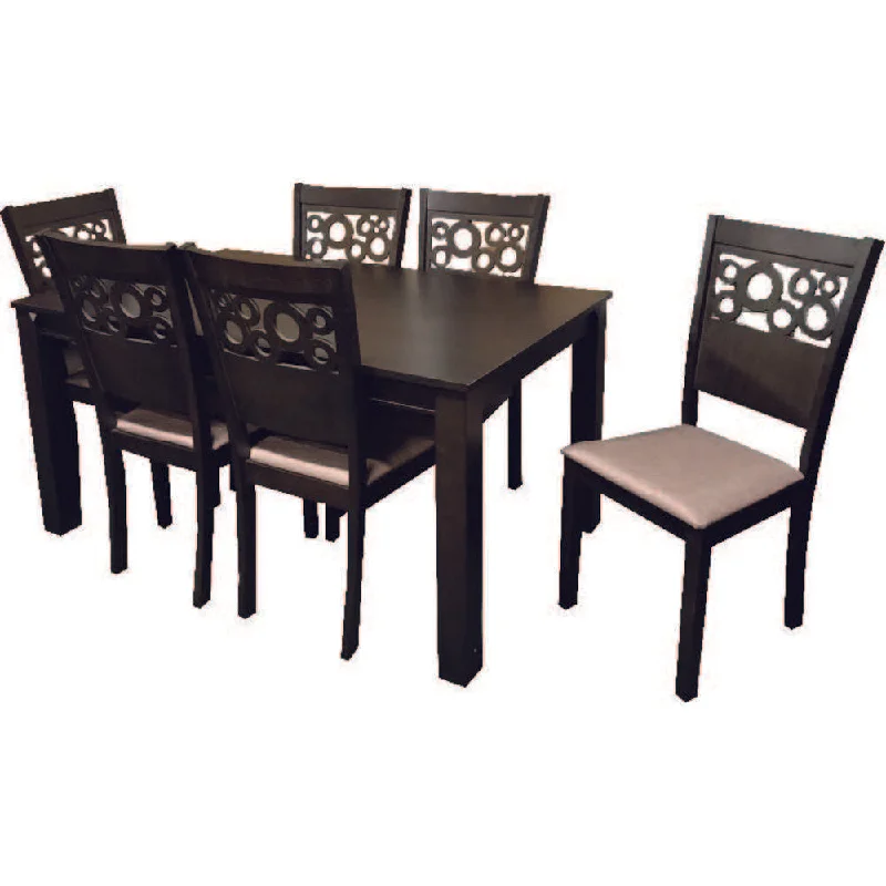 Medina Lotta Dining Set 7pc Dark Walnut