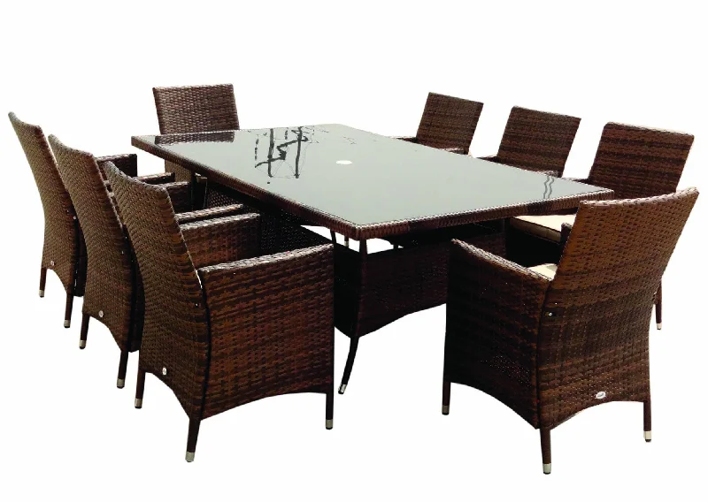 Victoria Rattan Dining Set 8+1