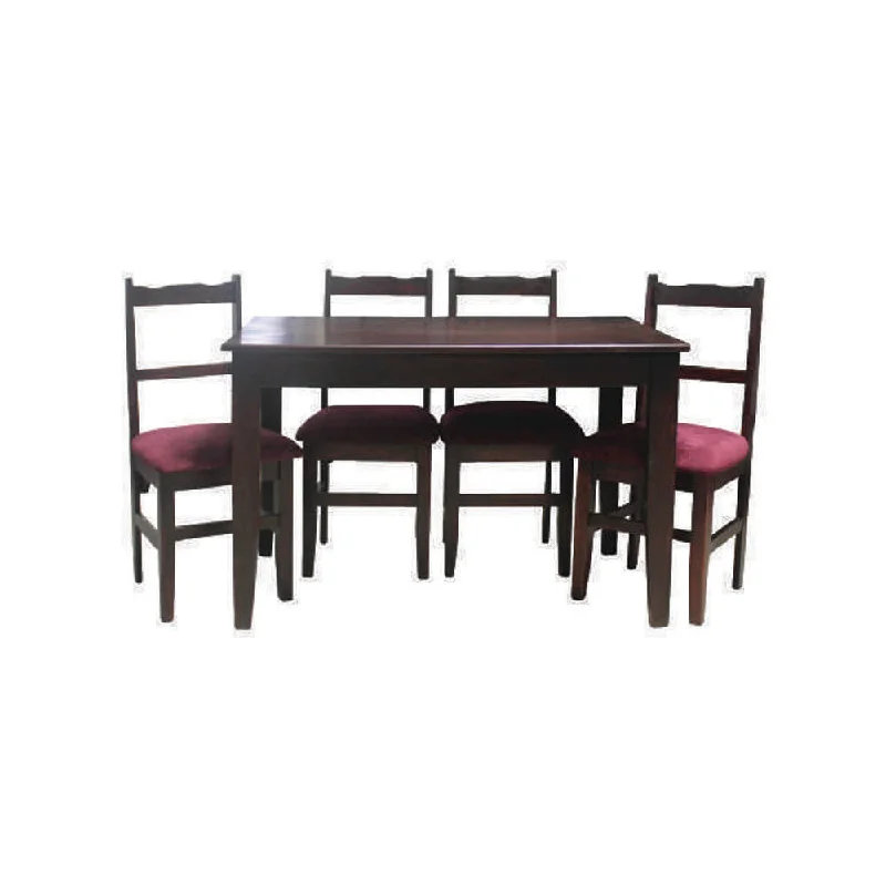 Webster Dining Set Dark Stain 5pc 120 x 77 x 760mm