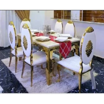 6 Seater Marble Top Dining Set