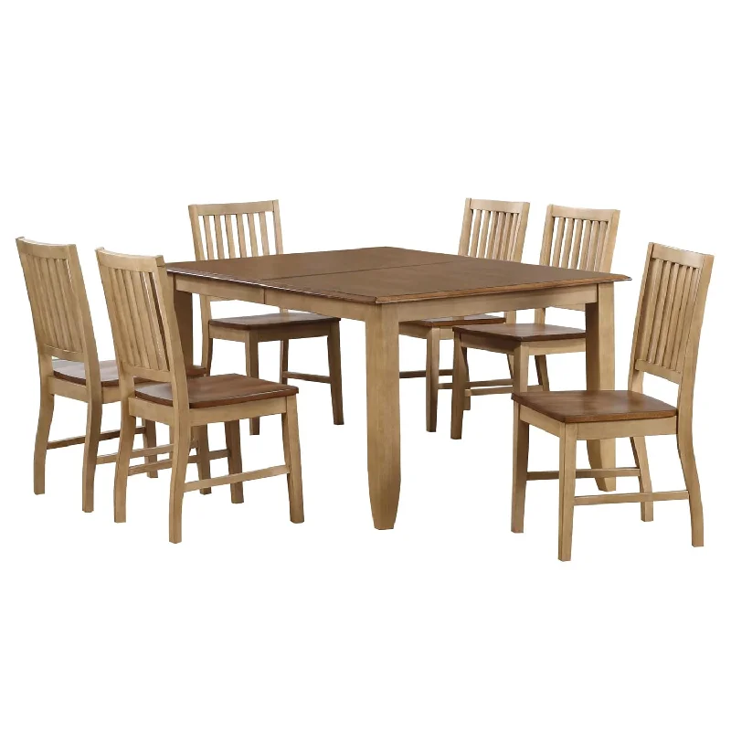 Brook Dining Set, Large, Two Sizes, Distressed Tone Light Creamy Wheat With Wa