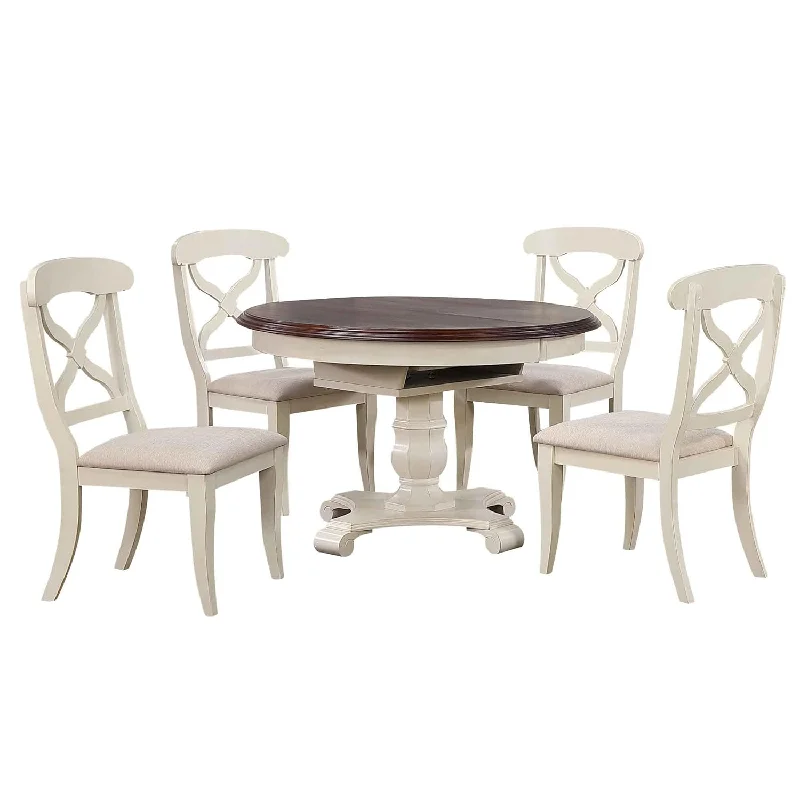 Dluadwtpb4866Awtb(4) Dluadwc12Awrta 5 Piece Andrews Butterfly Leaf Dining Set,