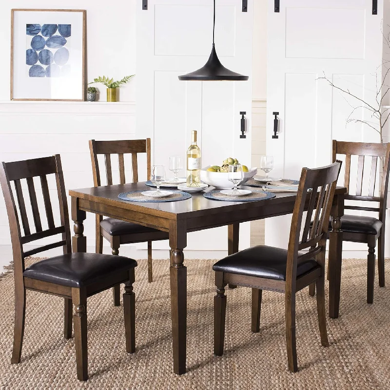 Home Collection Kodiak 5 Piece Dining Set, Light Oak And Black