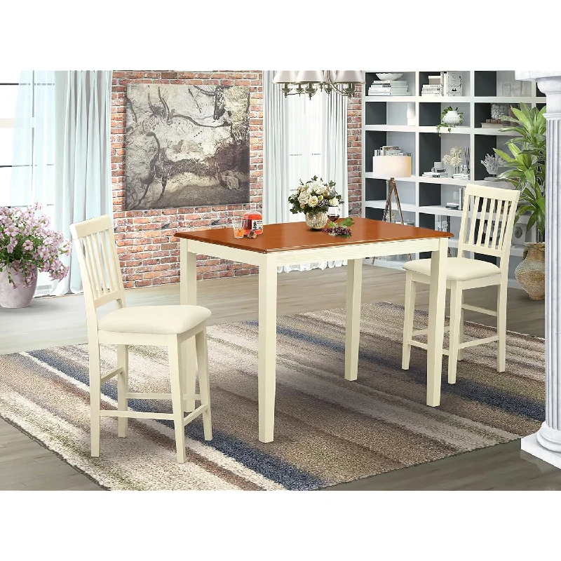 Yarmouth 3 Piece Kitchen Counter Height Dining Set Contains A Rectangle Pub Ta