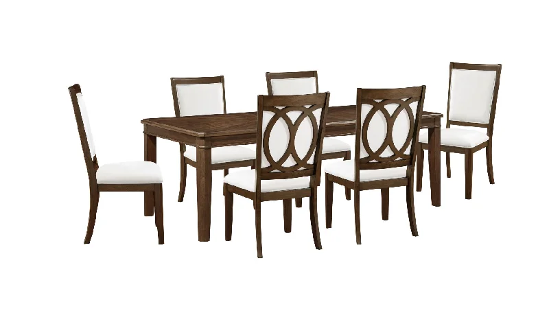 Spice 7-Piece Extendable Dining Set - Dark Cherry, Beige