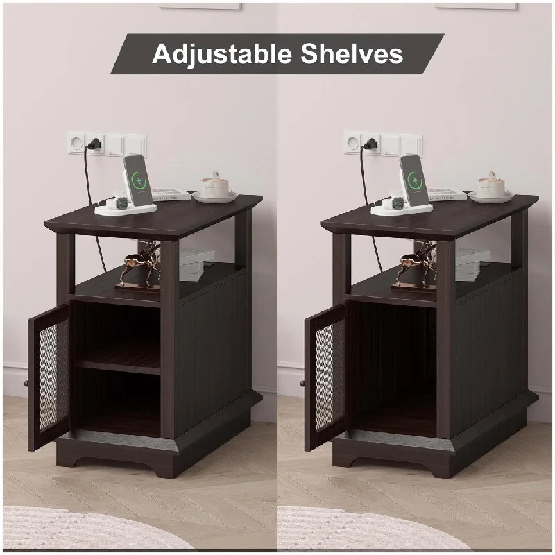 3-Tier Side Table with Charging Station