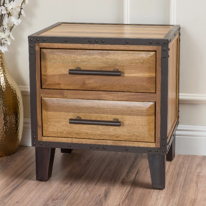 Luna Acacia Wood 2-drawer End Table by Christopher Knight Home