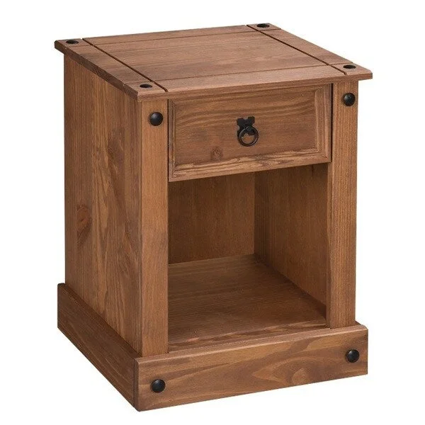 Primavera Antique Wood End Table/Nighstand