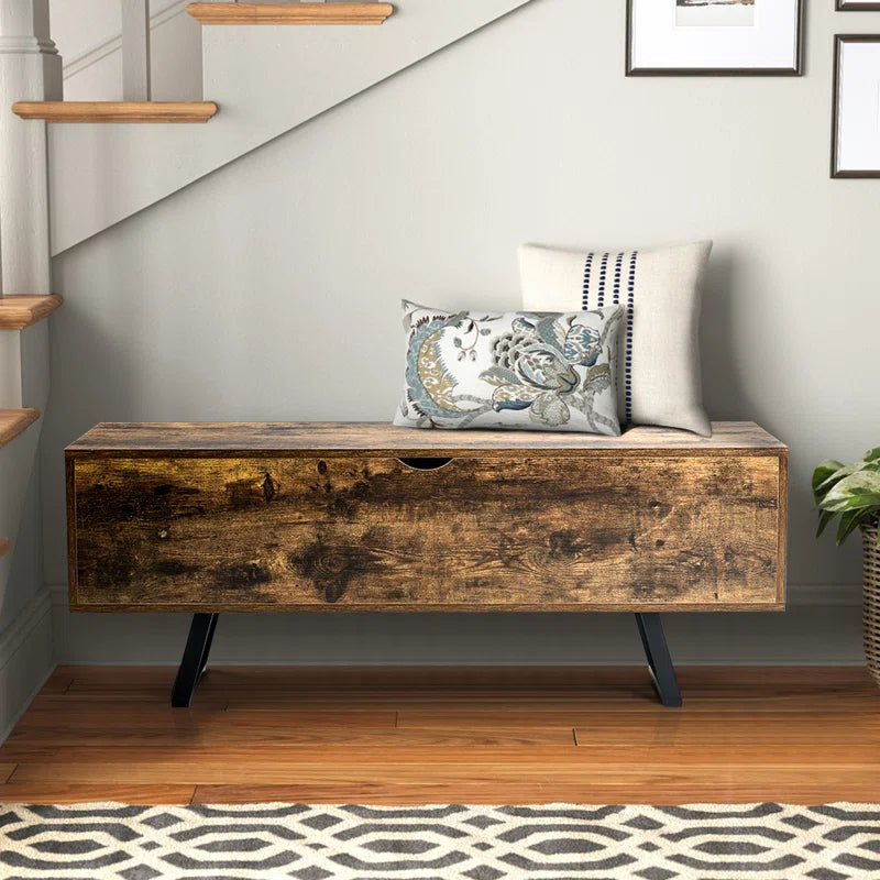 Violet Wood Storage Bench