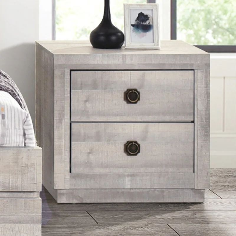 2 Drawers Nightstand End Table