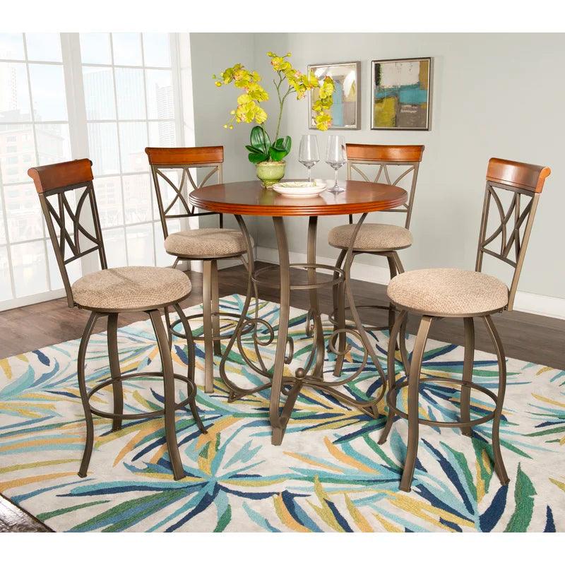 5 Piece 36" Round Pub Table Dining Set