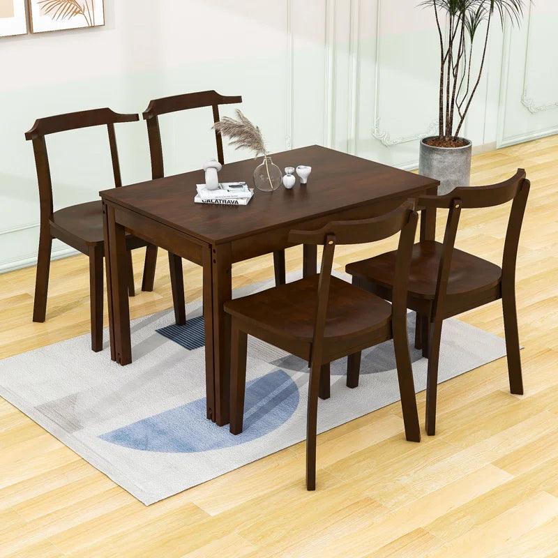 5-Piece Dining Set with Extendable Table and Comfortable Chairs