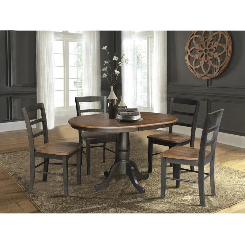 5 - Piece Extendable Solid Wood Pedestal Dining Set