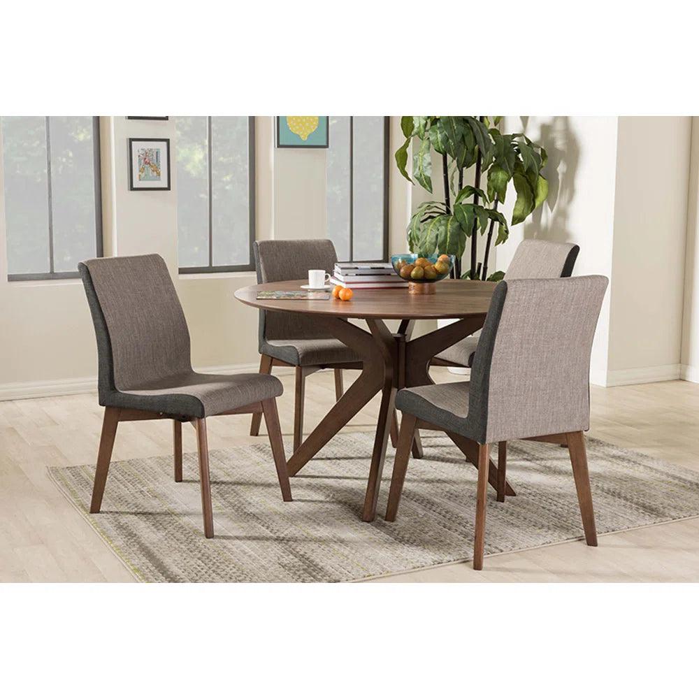 5 - Piece Solid Wood Pedestal Dining Set