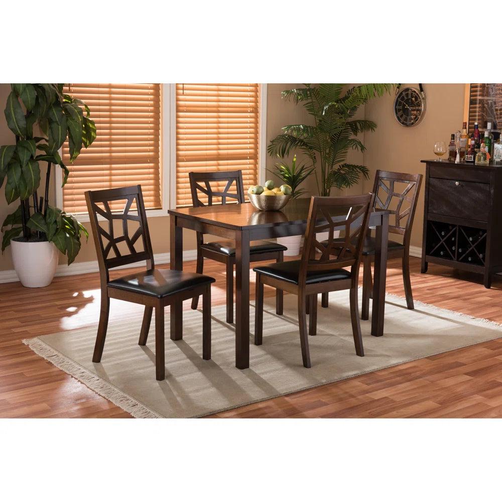 5 - Piece Solid Wood Top Dining Set