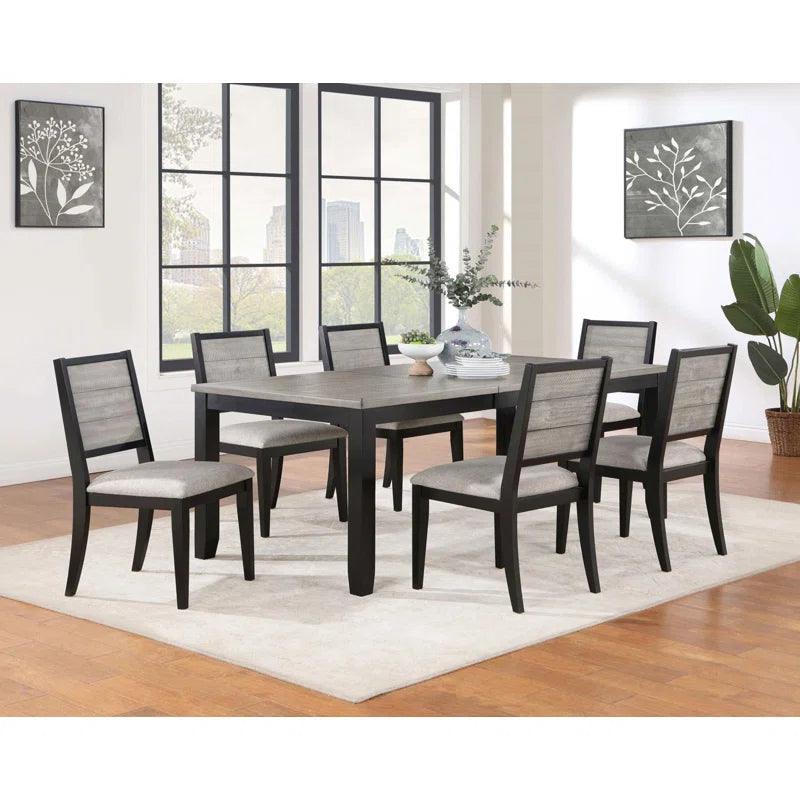 7 - Piece Extendable Dining Set in Gray and Black