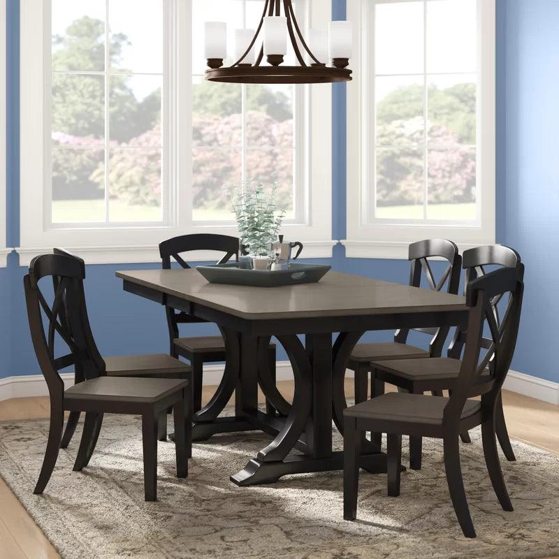 7 - Piece Extendable Solid Wood Dining Set