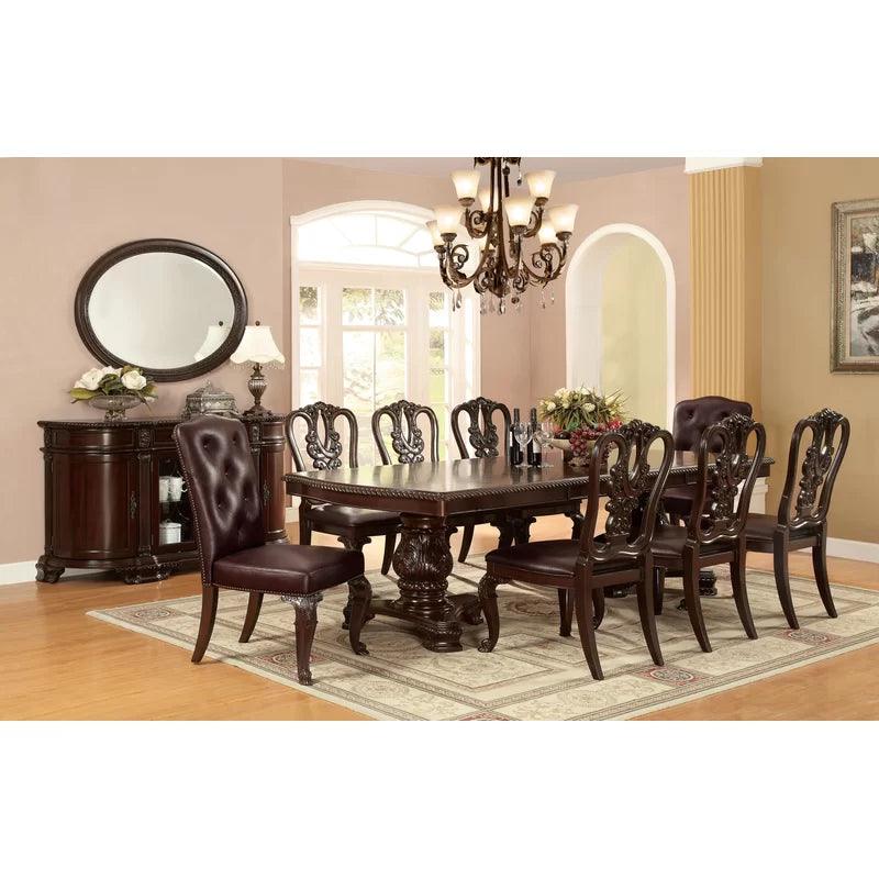 9 - Piece Extendable Double Pedestal Dining Set