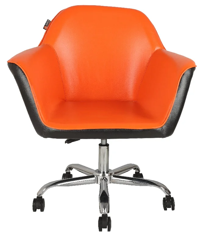 Adiko Lounge Chair in Orange / Black Color