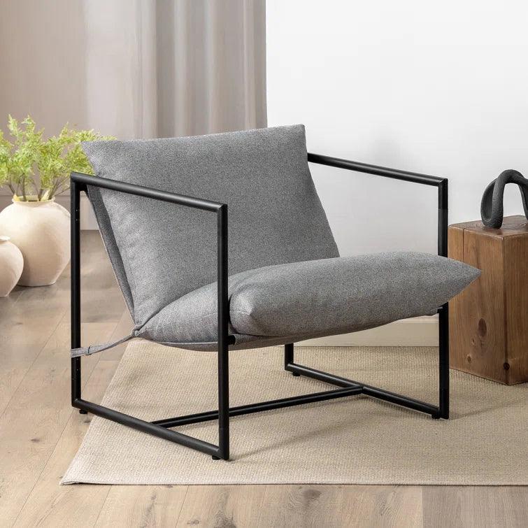 Aydeen Modern Metal Armchair with Comfy Foam Cushions