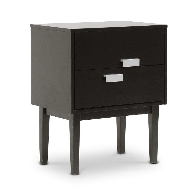 Baxton Studio Redgrave Dark Brown Modern Nightstand or End Table