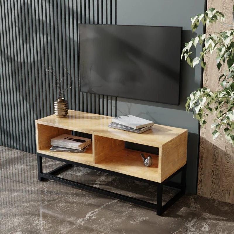 Benji TV Unit in Small Size in Wooden Texture