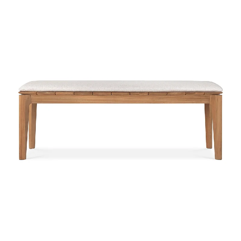 Bok Outdoor Fabric 2 Seater Bench (Teak, Off White)