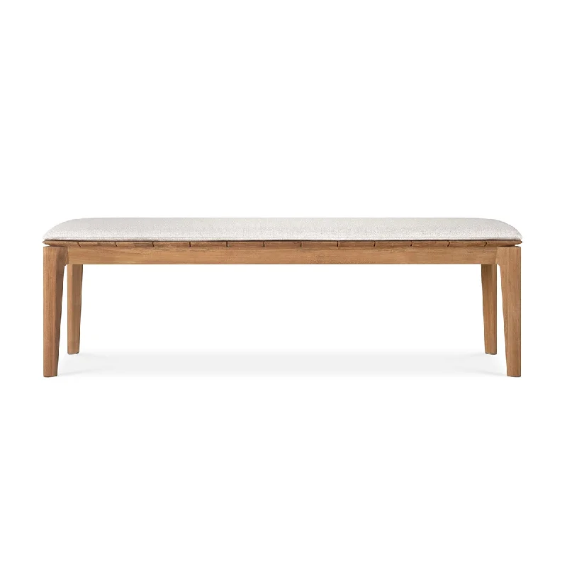 Bok Outdoor Fabric 3 Seater Bench (Teak, Off White)