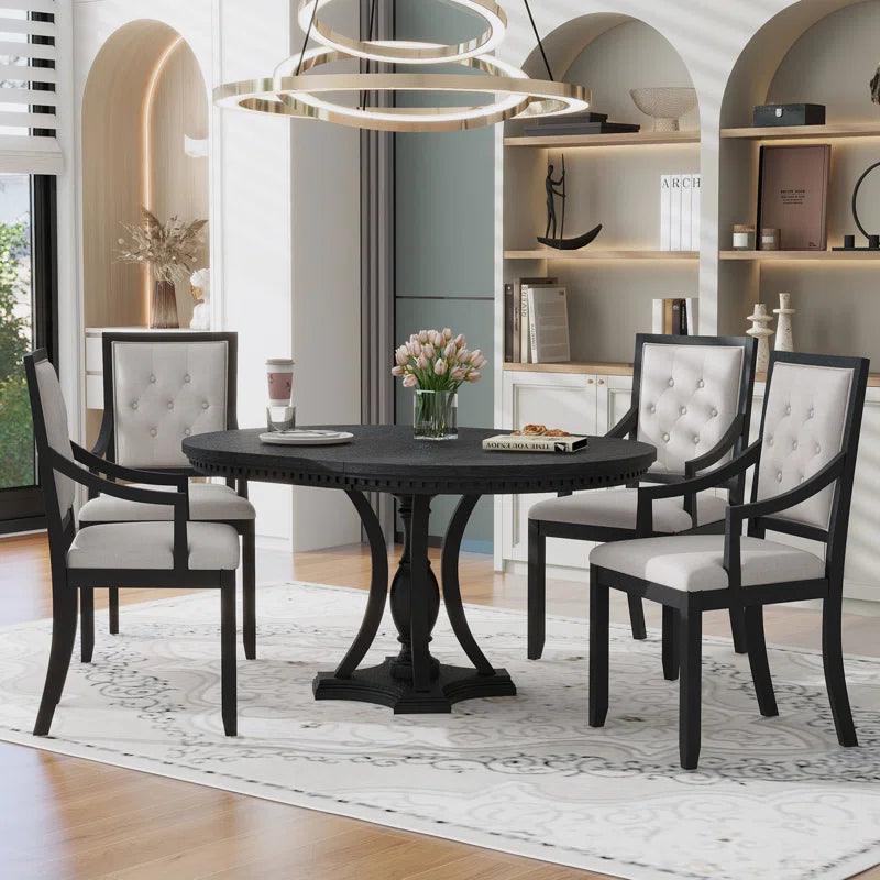 Extendable Pedestal Dining Set