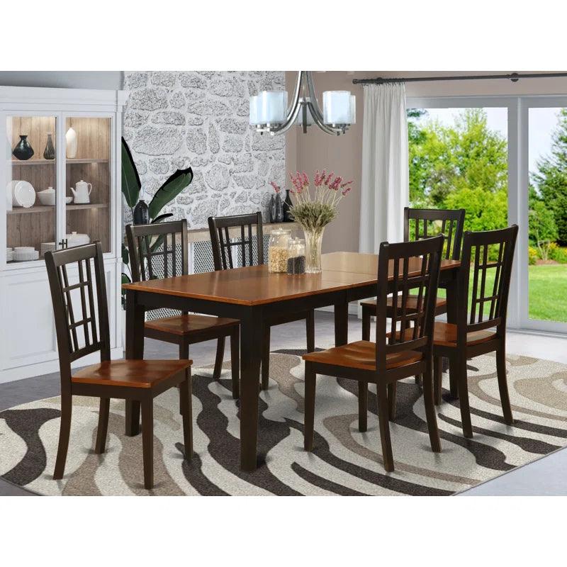 Extendable Solid Wood Dining Set