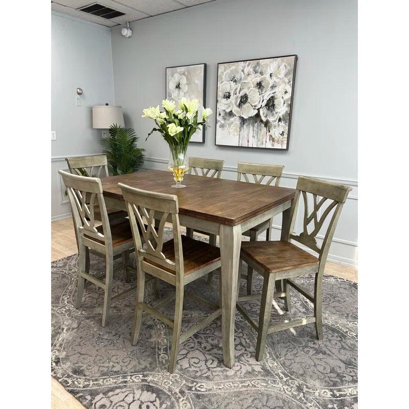 Extendable Solid Wood Dining Set