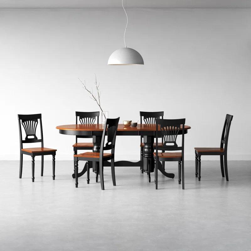 Extendable Solid Wood Double Pedestal Dining Set