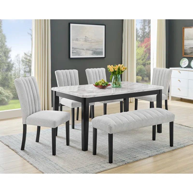 Faux Marble Top Dining Set