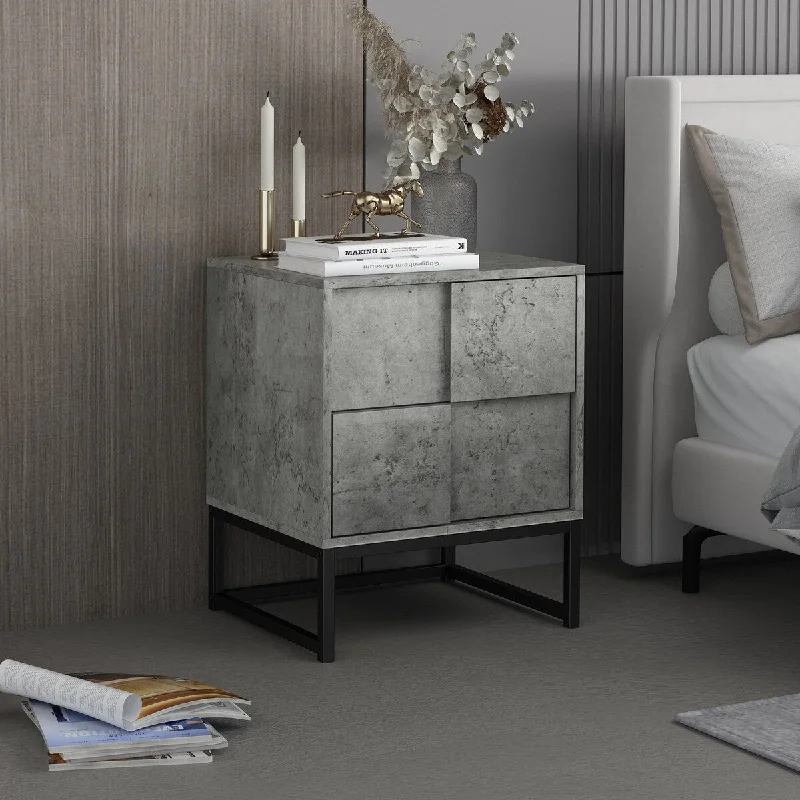 Gewnee 2-drawer End Table Nightstand