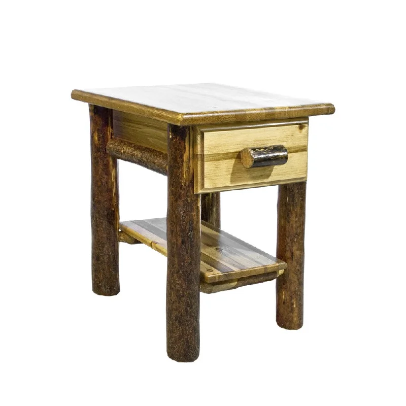 Glacier Country Collection Nightstand/ End Table with Drawer and Shelf