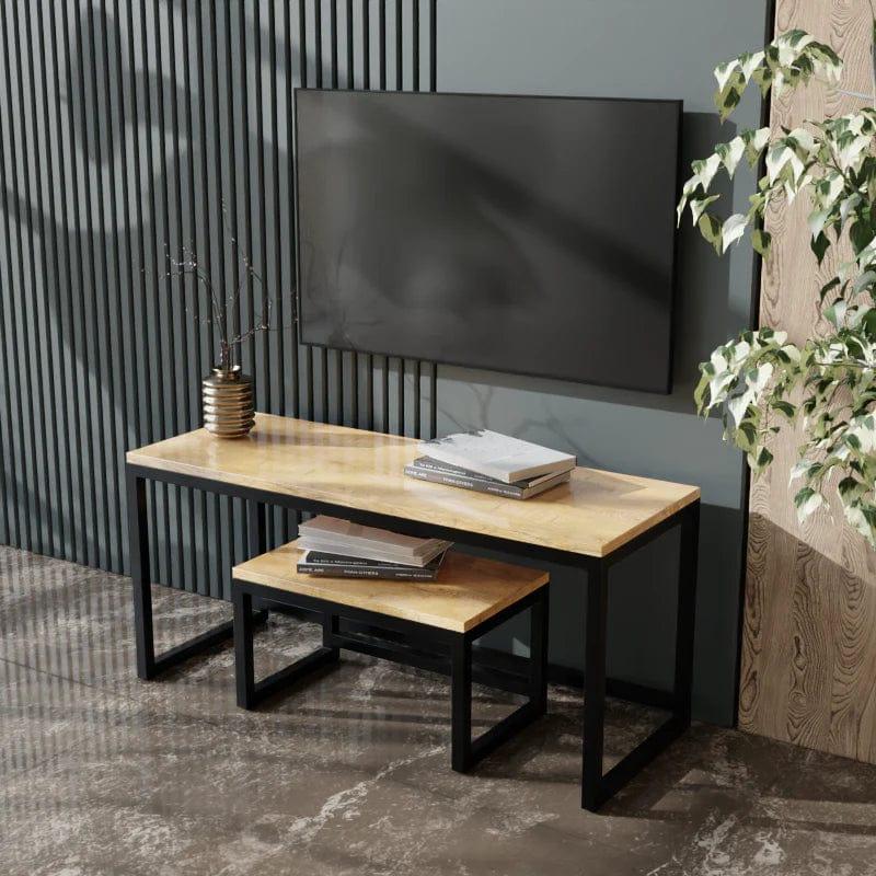 Helicous TV Unit in Small Size in Wooden Texture