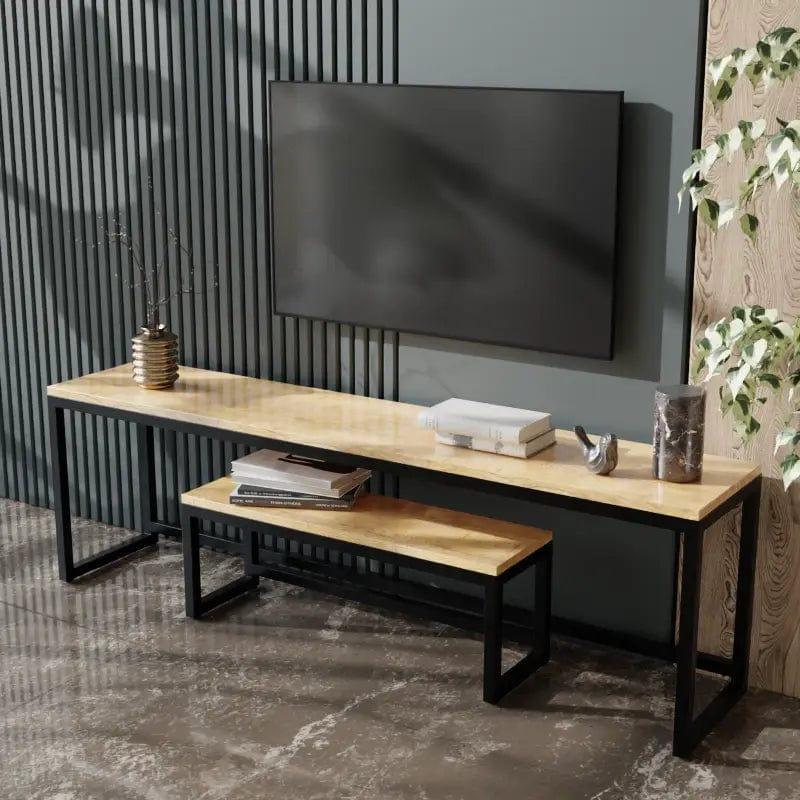 Helious  TV Unit With Storage Space in Large Size in Wooden Texture