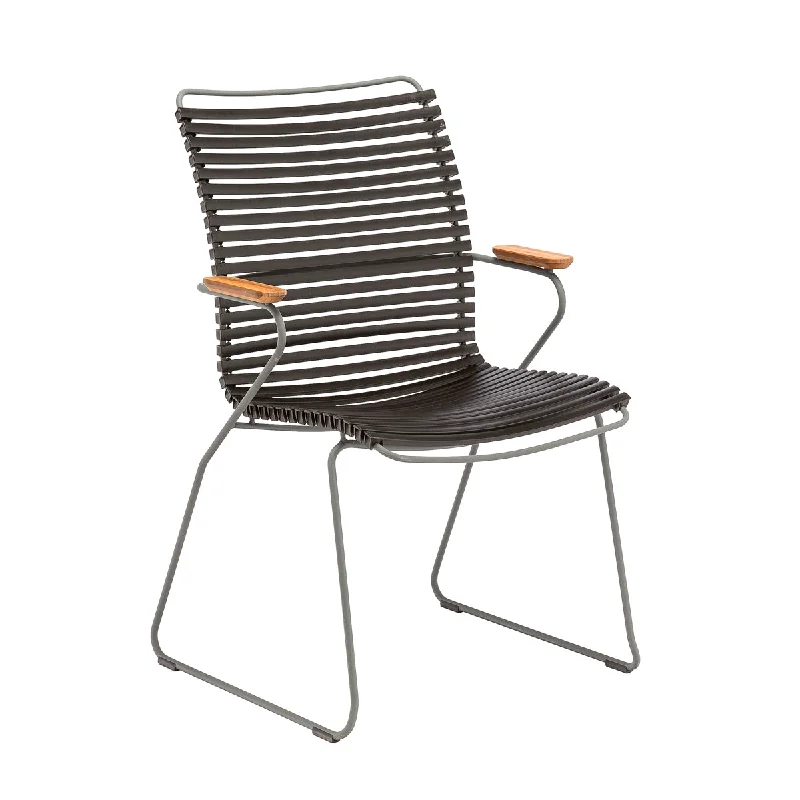 Click Outdoor Tall Back Dining Chair With Armrest