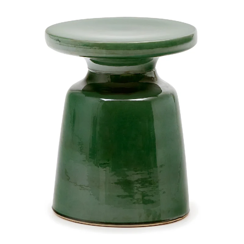 Mesquida Outdoor Side Table (Glazed Green, 39cm)