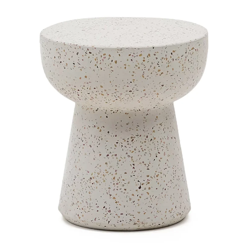 Pada White Terrazzo Side Table