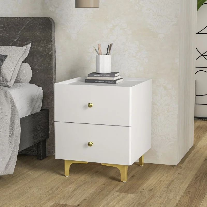 Kerrogee Two Drawer Nightstand Side Table End Table