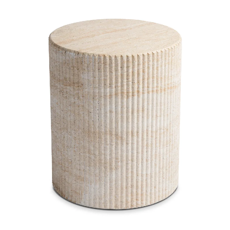 Roma Side Table (Travertine Finish)