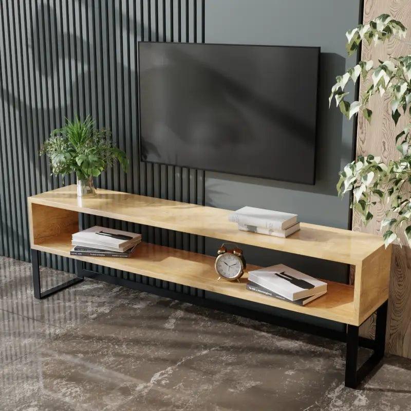 Montello TV Unit With Storage Space in Large Size in Wooden Texture