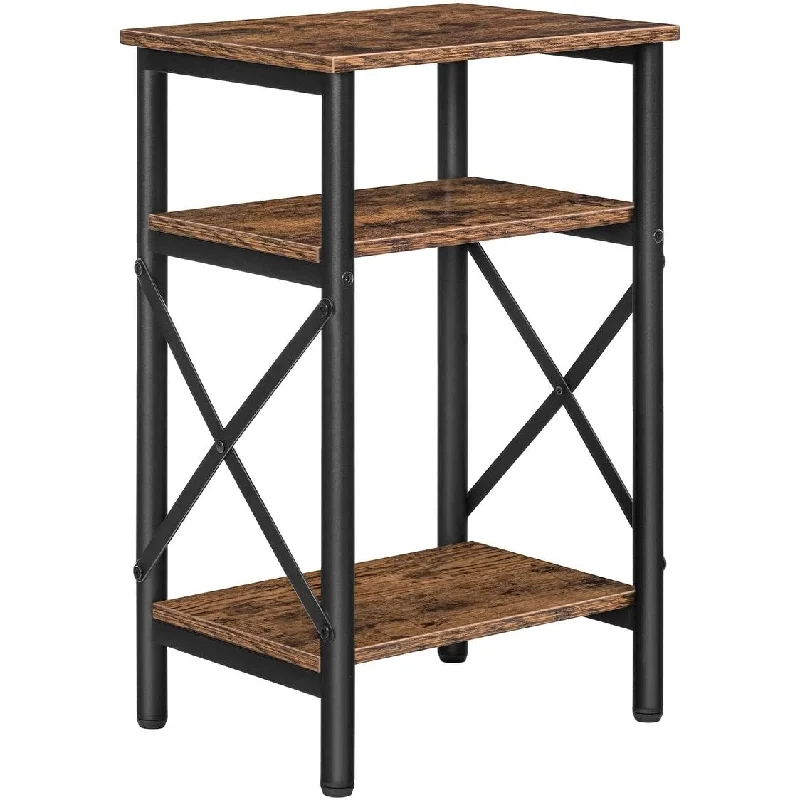 Nightstand, End Table with Storage Shelf