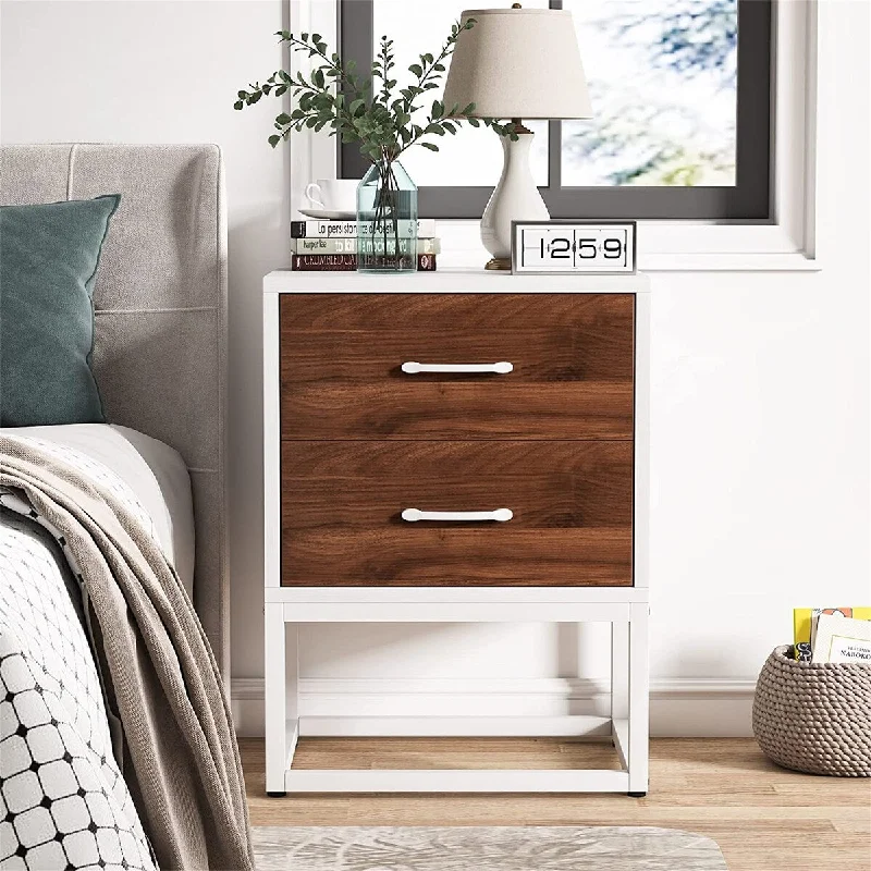 Nightstands,End Table with 2 Storage Drawers