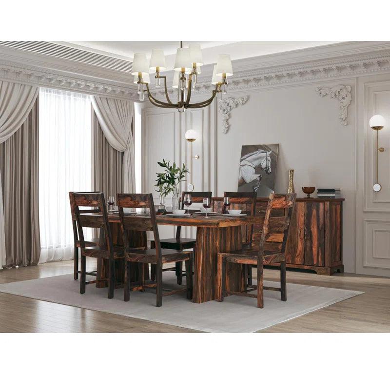 Solid Wood Double Pedestal Dining Set