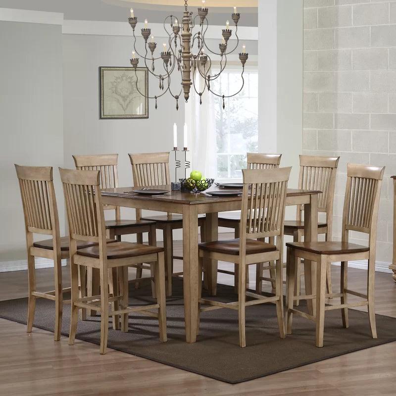 Valley 9 - Piece Solid Wood Top Dining Set