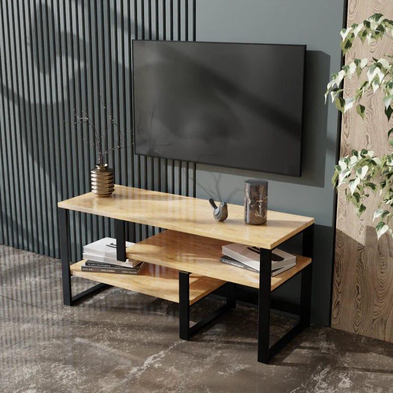 Victoria TV Unit in Small Size in Wooden Texture